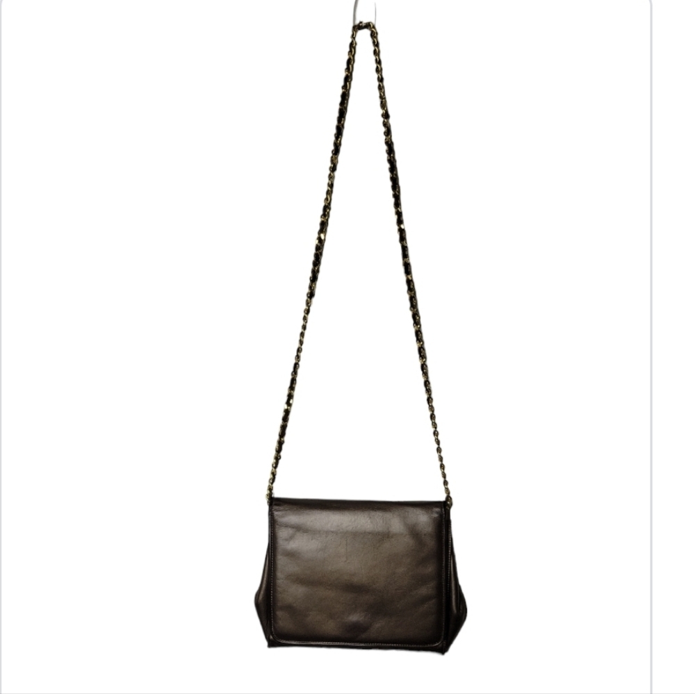 Stuart Weitzman Vintage Bronze Metallic Crossbody Envelope Clutch - Picture 3 of 14